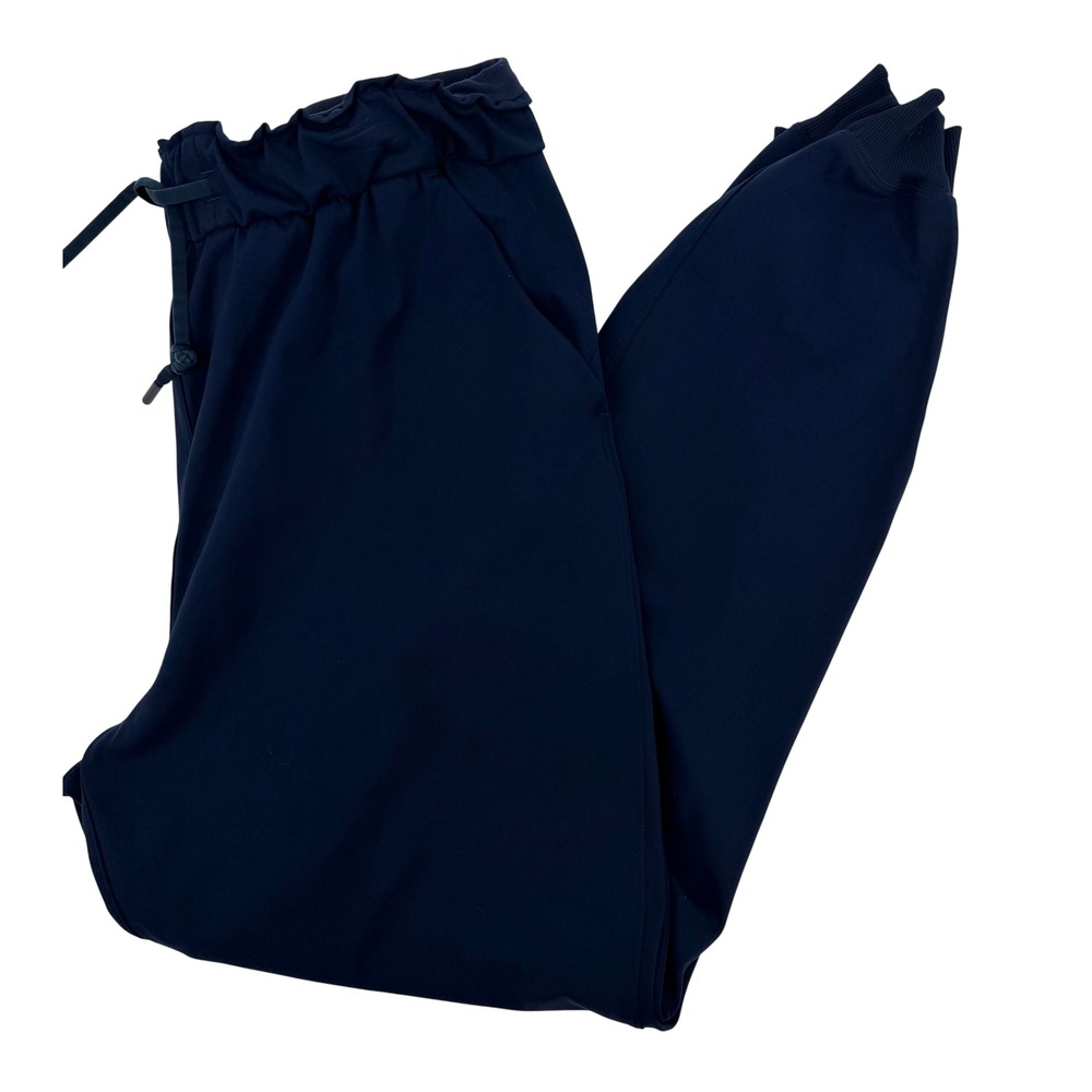 Lululemon Navy Blue Paperbag Waist Jogger Pants Women Size 10 Tapered Activewear